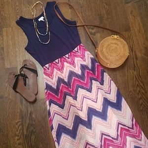 Charming Charlie maxi mixed media dress